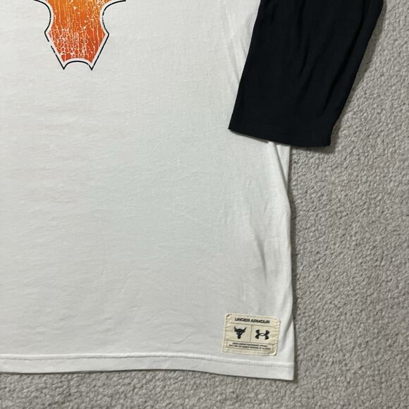 Under Armour Project Rock Shirt Mens L Raglan Baseball Iron Paradise 3/4 Sleeve - Picture 5 of 12